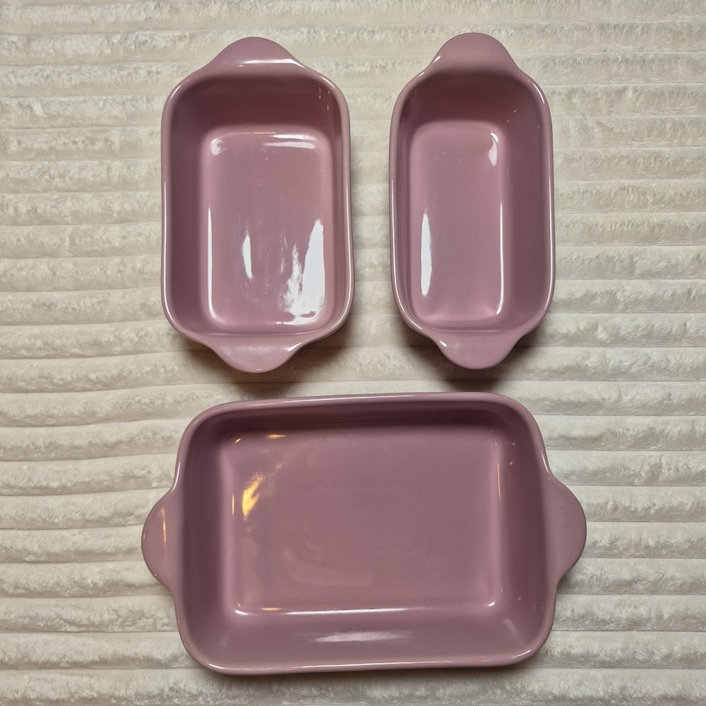 Our Place Ceramic Baking Dish Set 3 Piece Lavender Rectangular Stoneware